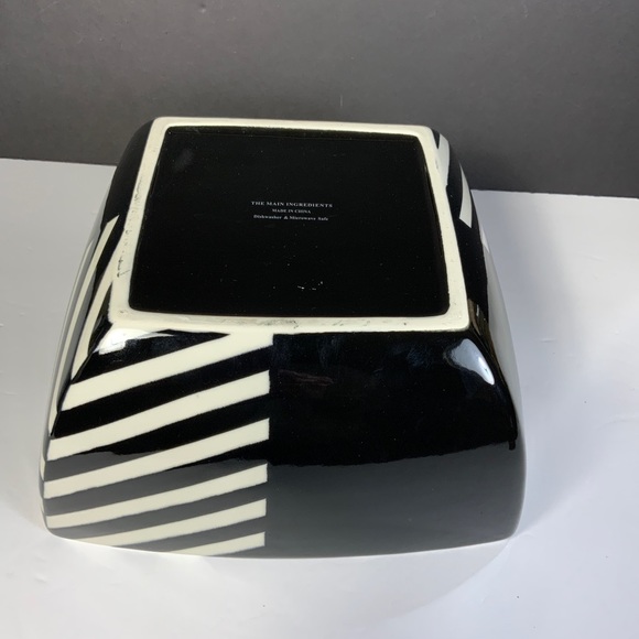 The Main Ingredient Bowl Salad Pasta Serving Black White Yin Yang Zebra #E2 - Picture 7 of 7